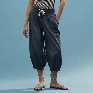 ANTHROPOLOGIE X PILCRO High Rise Capri Parachute Jeans, Size S